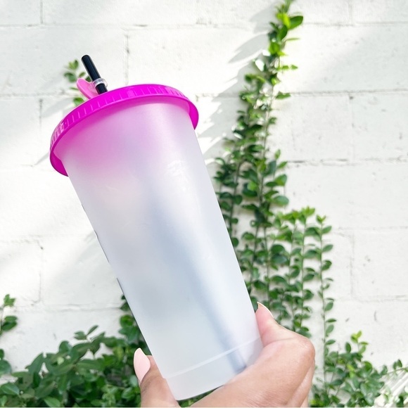 24oz Ice Coffee Plastic Venti Cup Tumbler "Cat Lady" - Picture 6 of 7